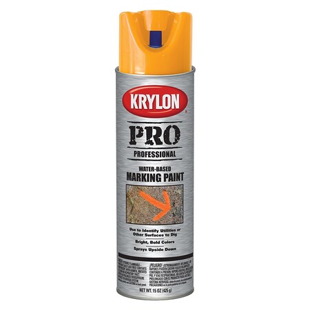 Krylon 15 Oz Fluorescent Orange Professional APWA Water-Based Marking Paint 7320